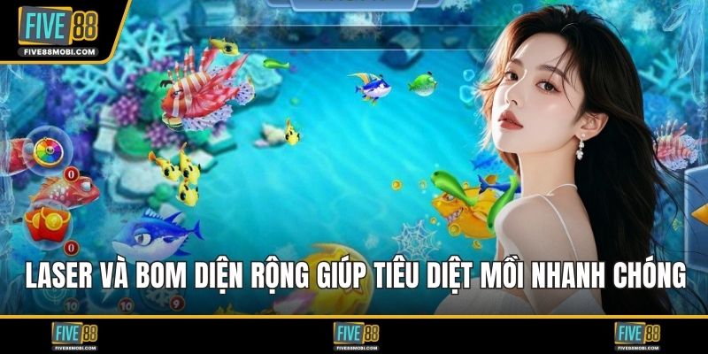 Laser và bom diện rộng giúp tiêu diệt mồi nhanh chóng