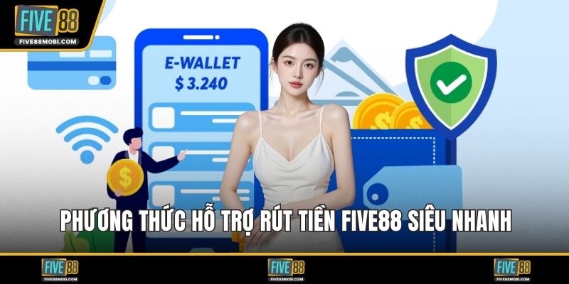Phương thức hỗ trợ rút tiền Five88 siêu nhanh